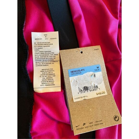 Nike Women's MEDIUM PINK  Logo Scoop Neck Bikini Top - Picture 8 of 9